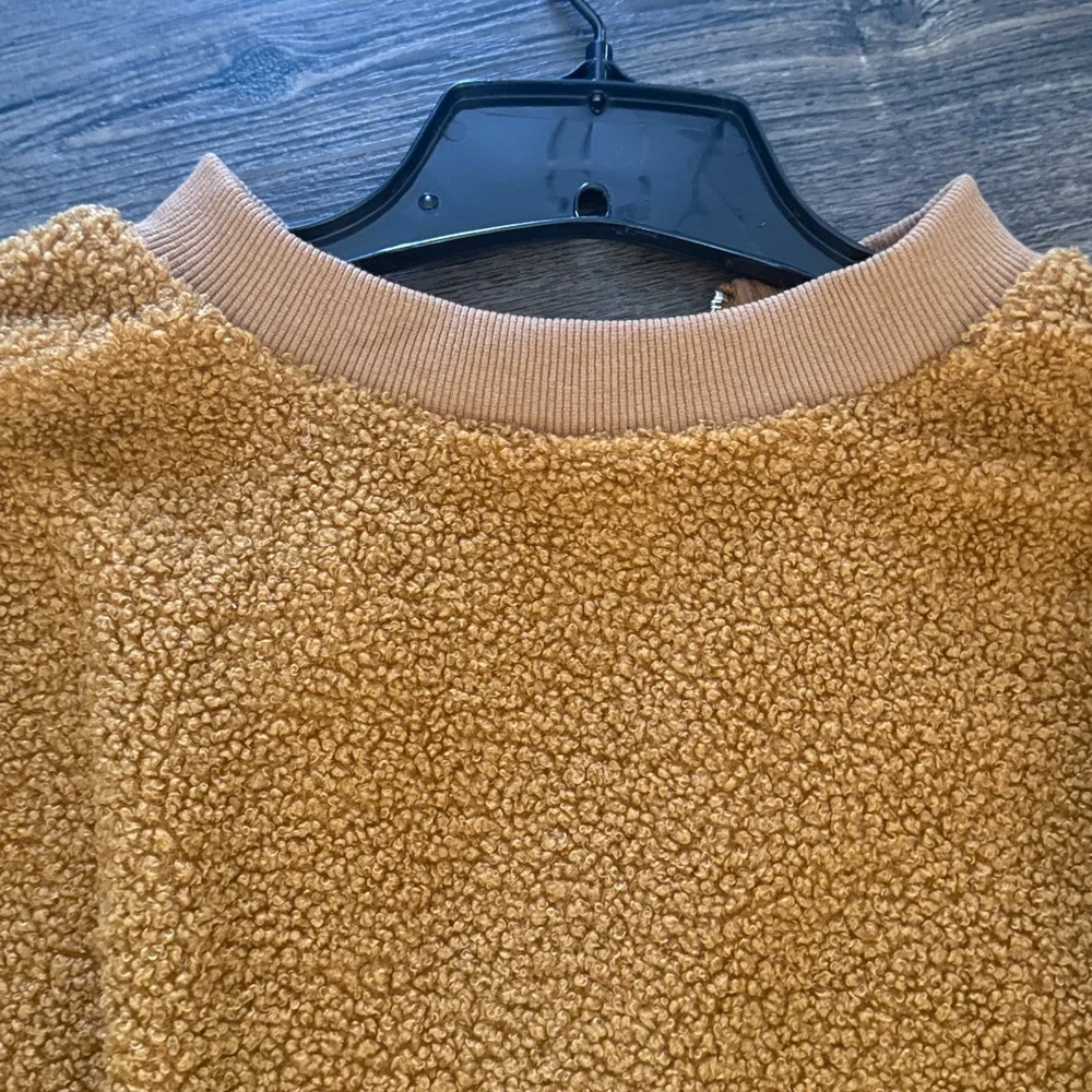 MIROL NWT sherpa teddy bomber style jacket camel color Large - Picture 5 of 6